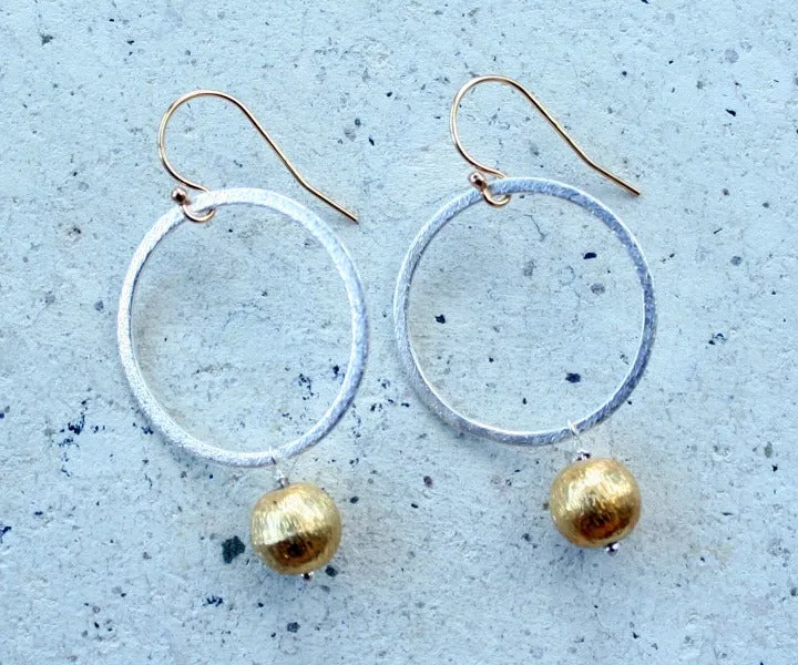 Silver Hoop and Ball Earrings