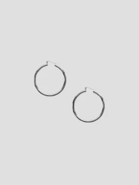 Silver Medium Sleek Hoops