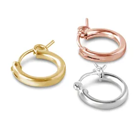 Simple Huggie Hoops, Gold, Rose Gold, or Silver