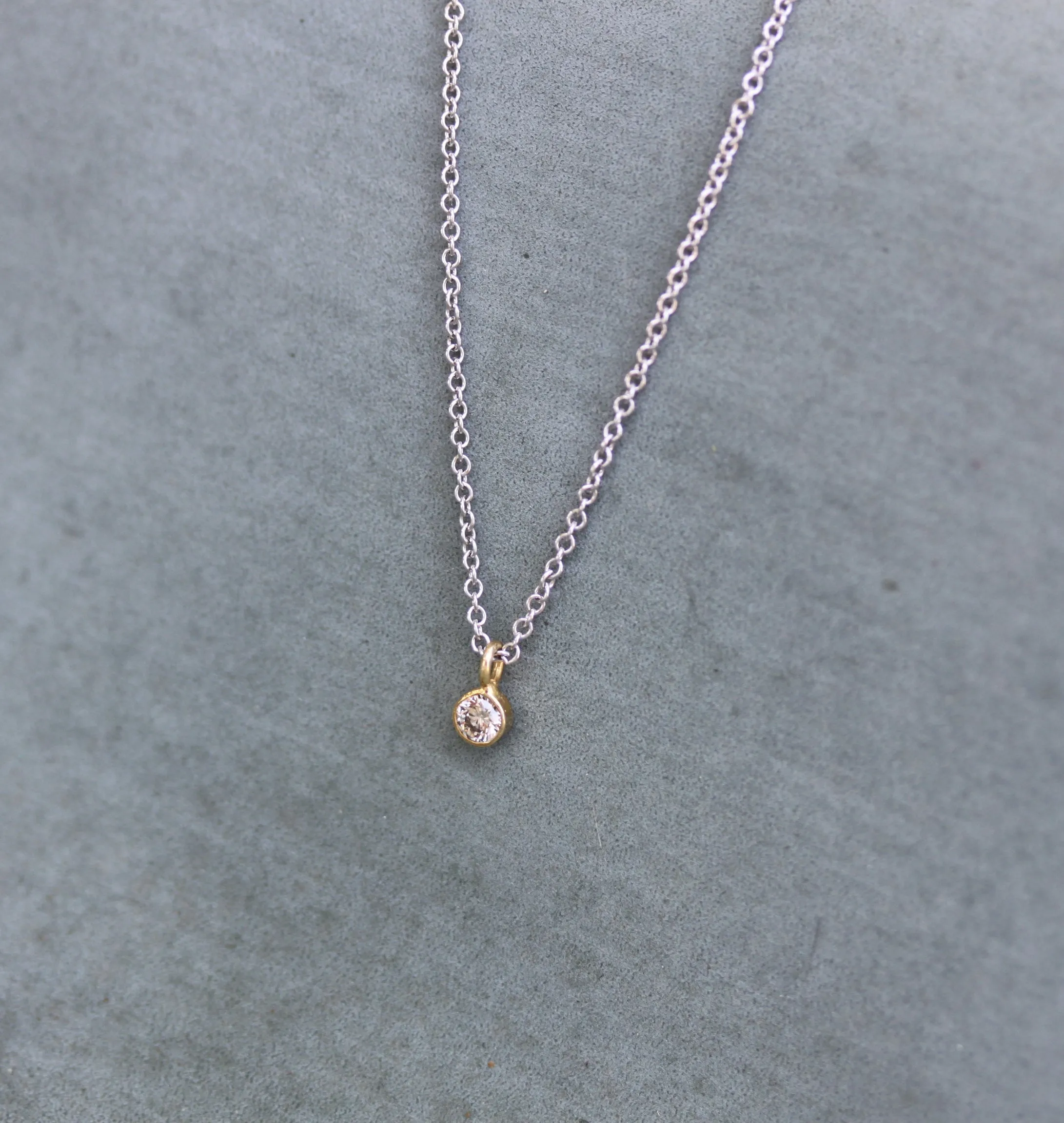 Single Diamond Dangle Necklace