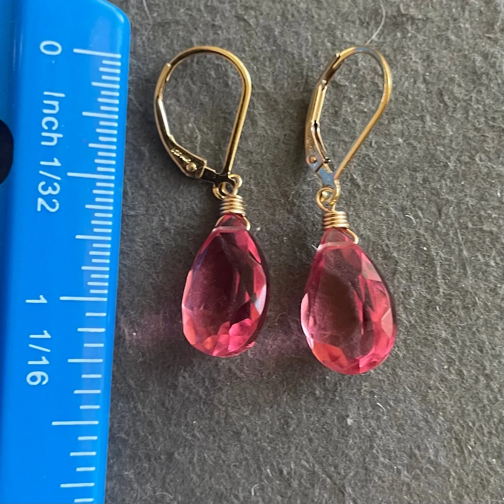 Sparkling Tourmaline Pink Dangle Earrings