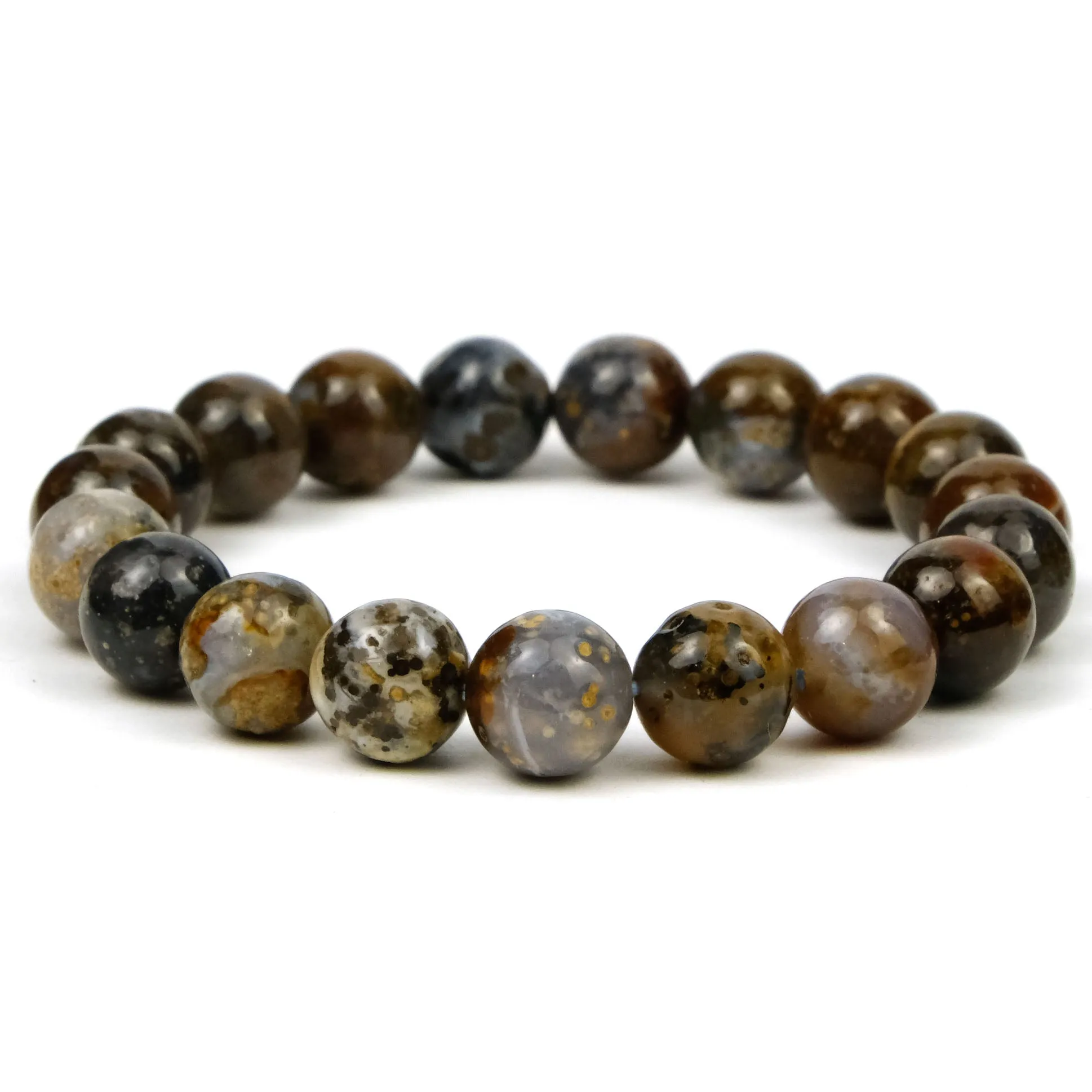 Starry Sky Madagascar Agate Stretch Bracelet 10mm