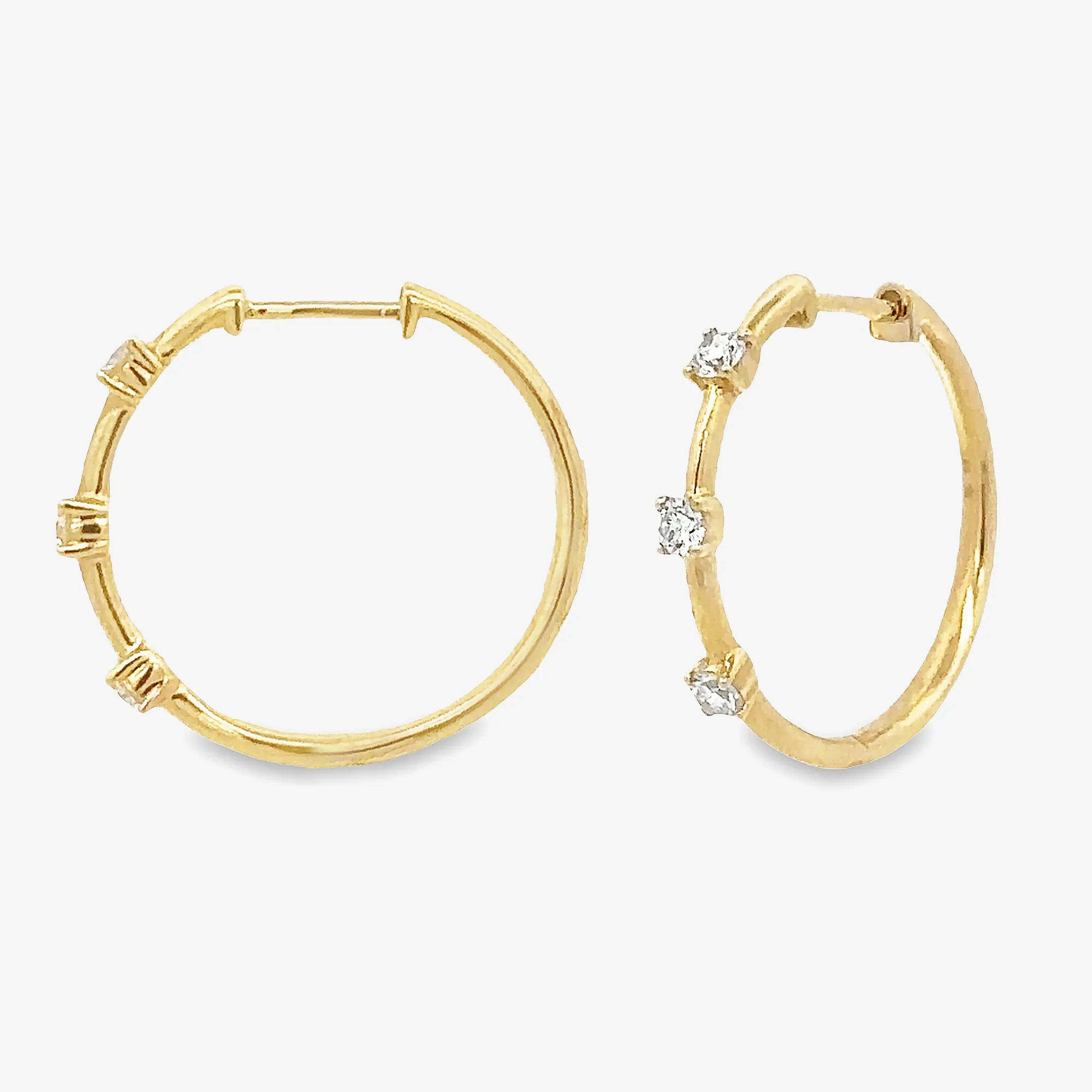 Station Diamond Hoop Earrings