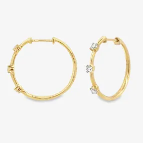 Station Diamond Hoop Earrings