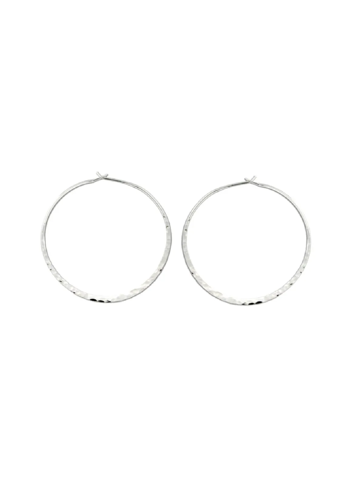 Sterling Silver Hammered Hoops