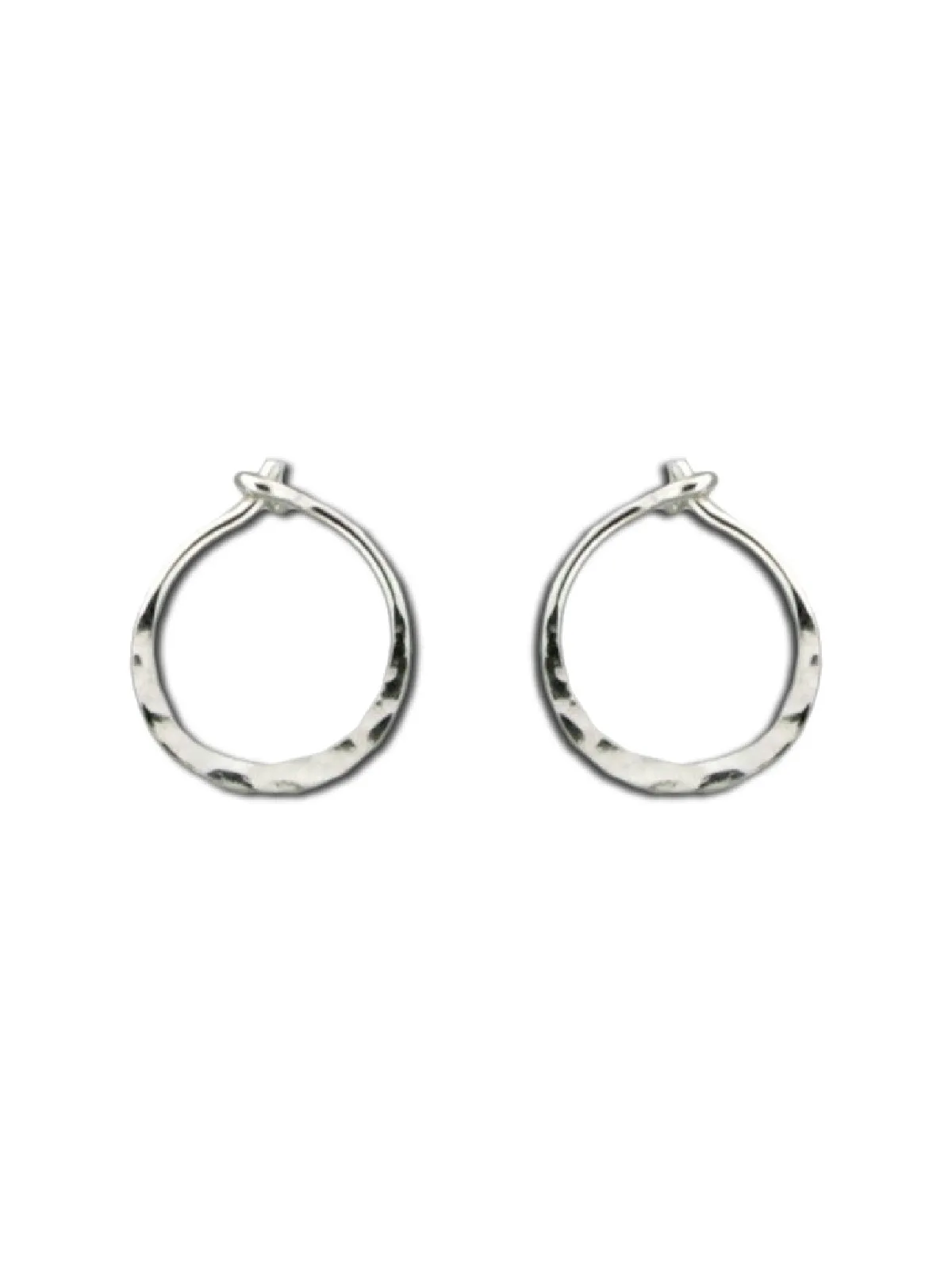 Sterling Silver Hammered Hoops