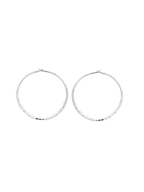 Sterling Silver Hammered Hoops