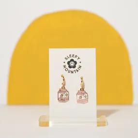 Strawberry Milk Huggie Hoop Earrings