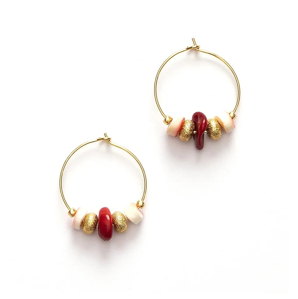 Sweet Little Things Hoops, Salmon (pair)