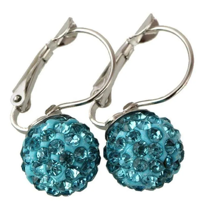 The Crystal Ball Ya'll Teal Huggie Hoop Earrings