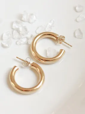 Thick Tube Hoop Earrings