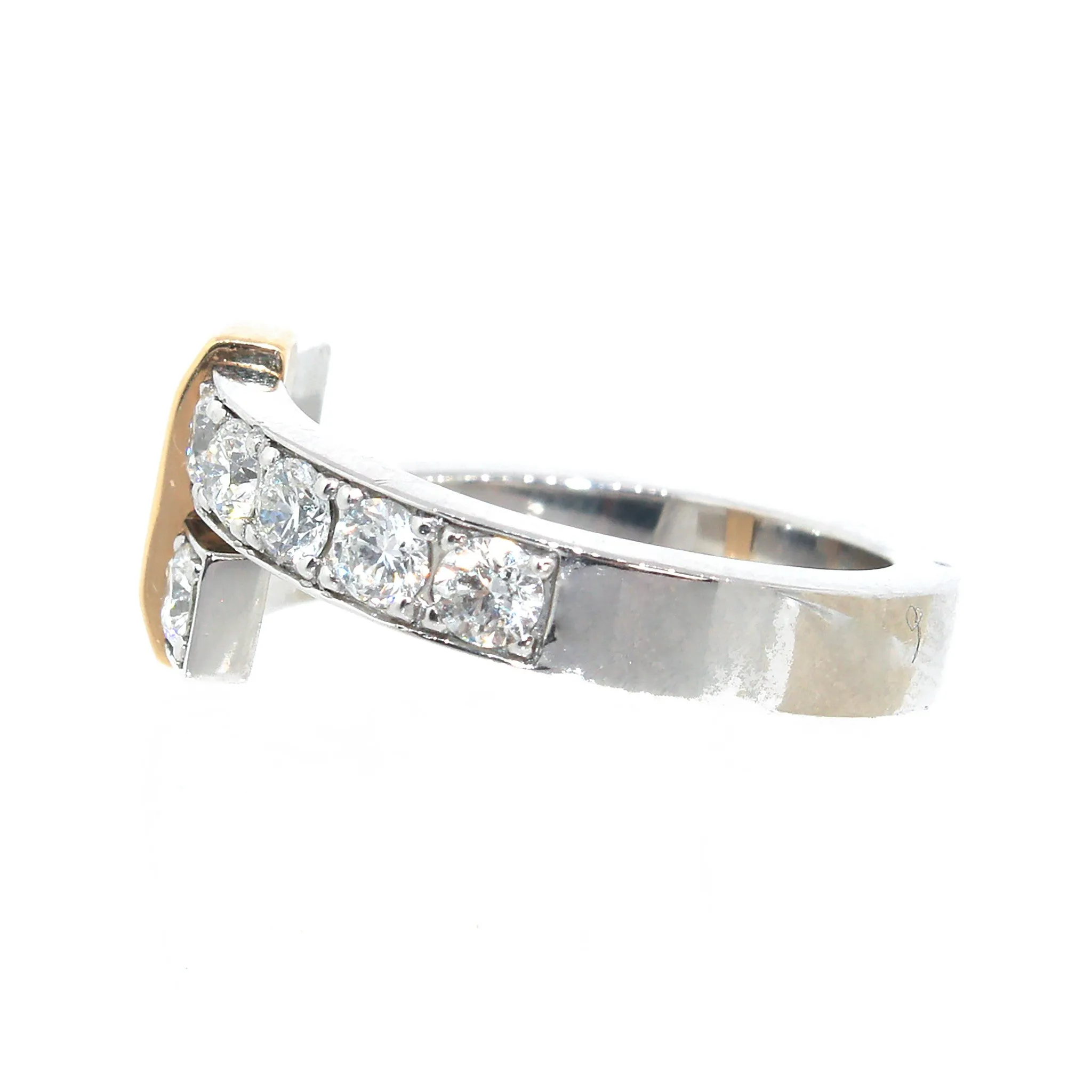 Tiffany & Co. Diamond Platinum & Gold Bypass Ring