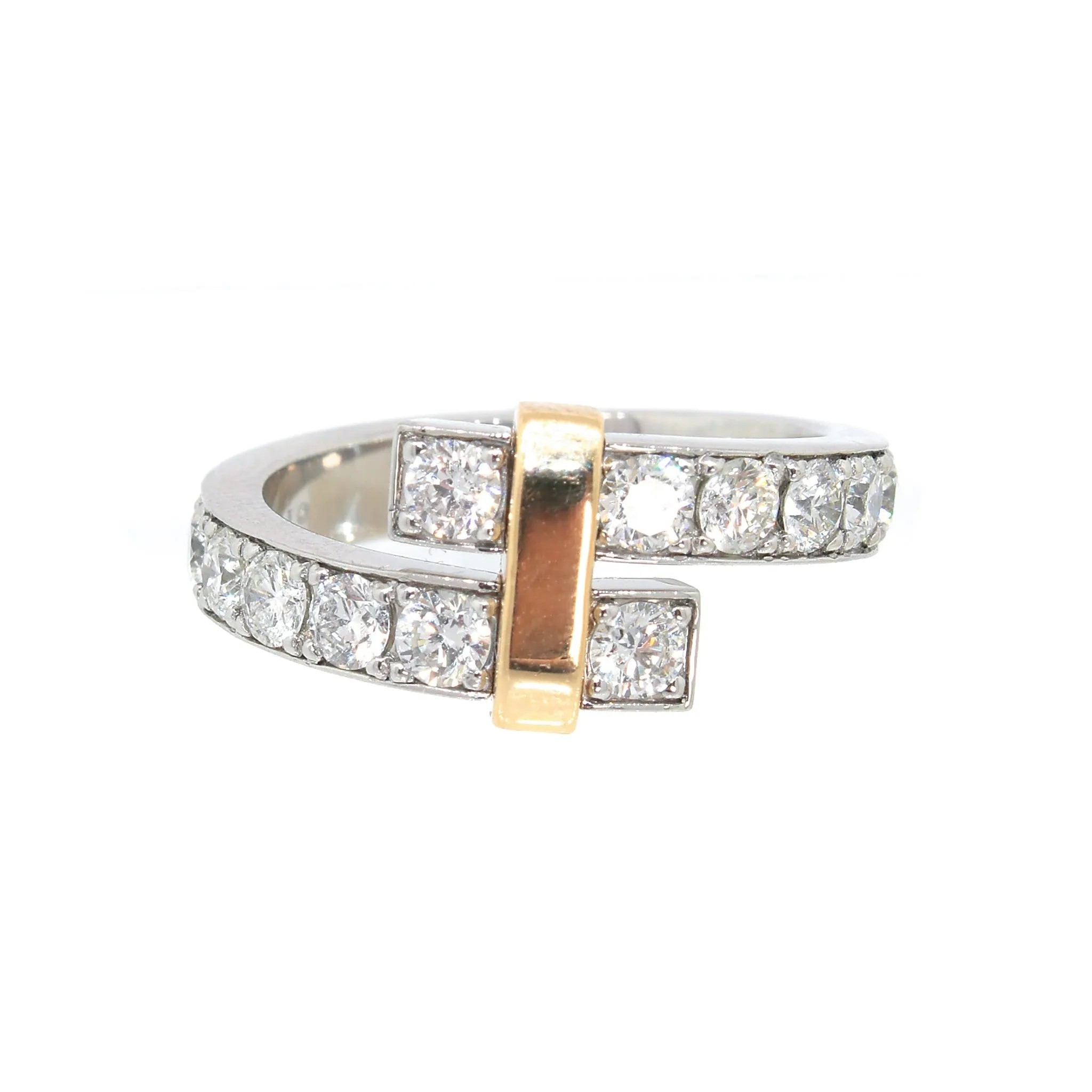 Tiffany & Co. Diamond Platinum & Gold Bypass Ring