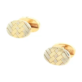 TIFFANY & CO. Estate 14kt Two-Tone Woven Cufflinks