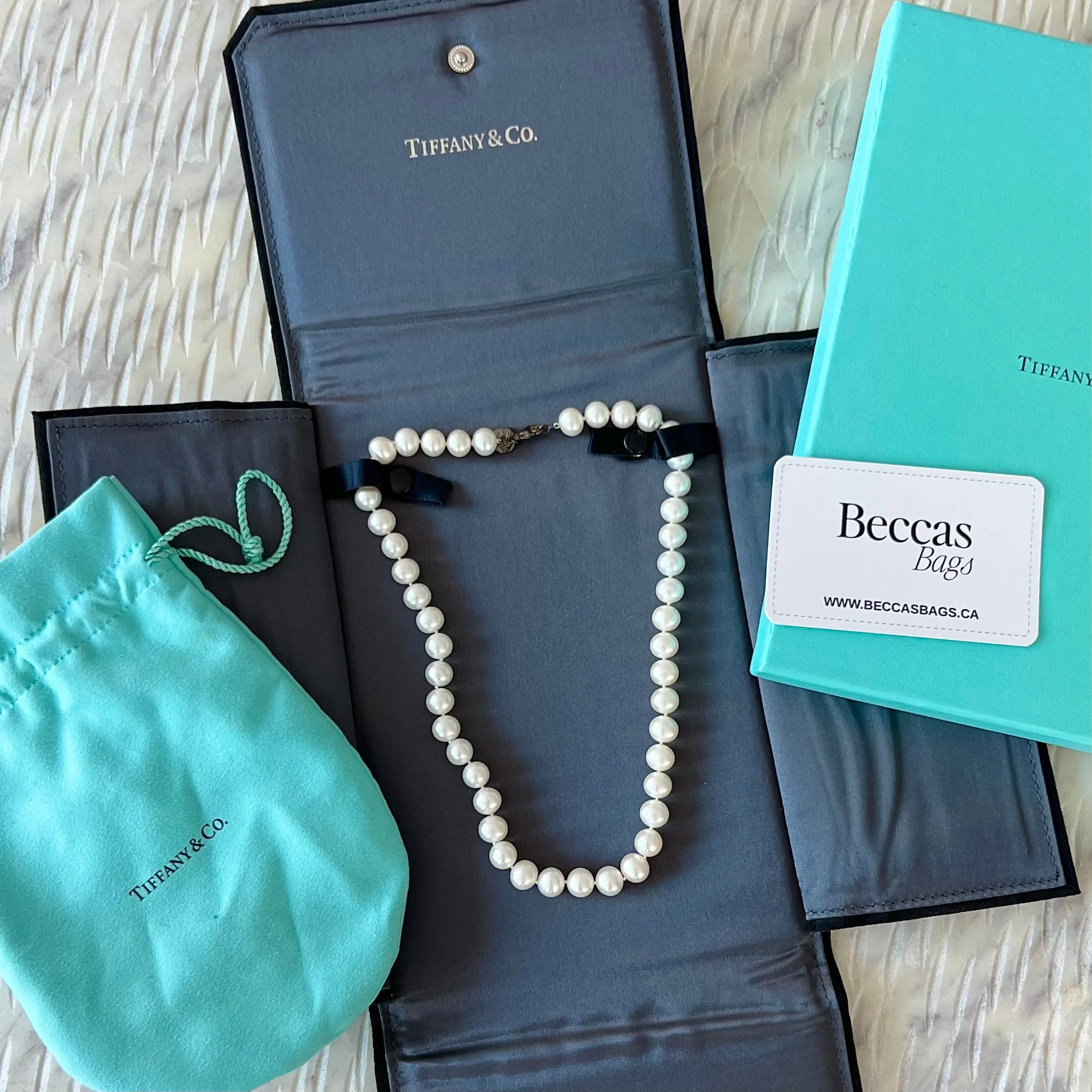 Tiffany & Co. Pearl Necklace with silver clasp