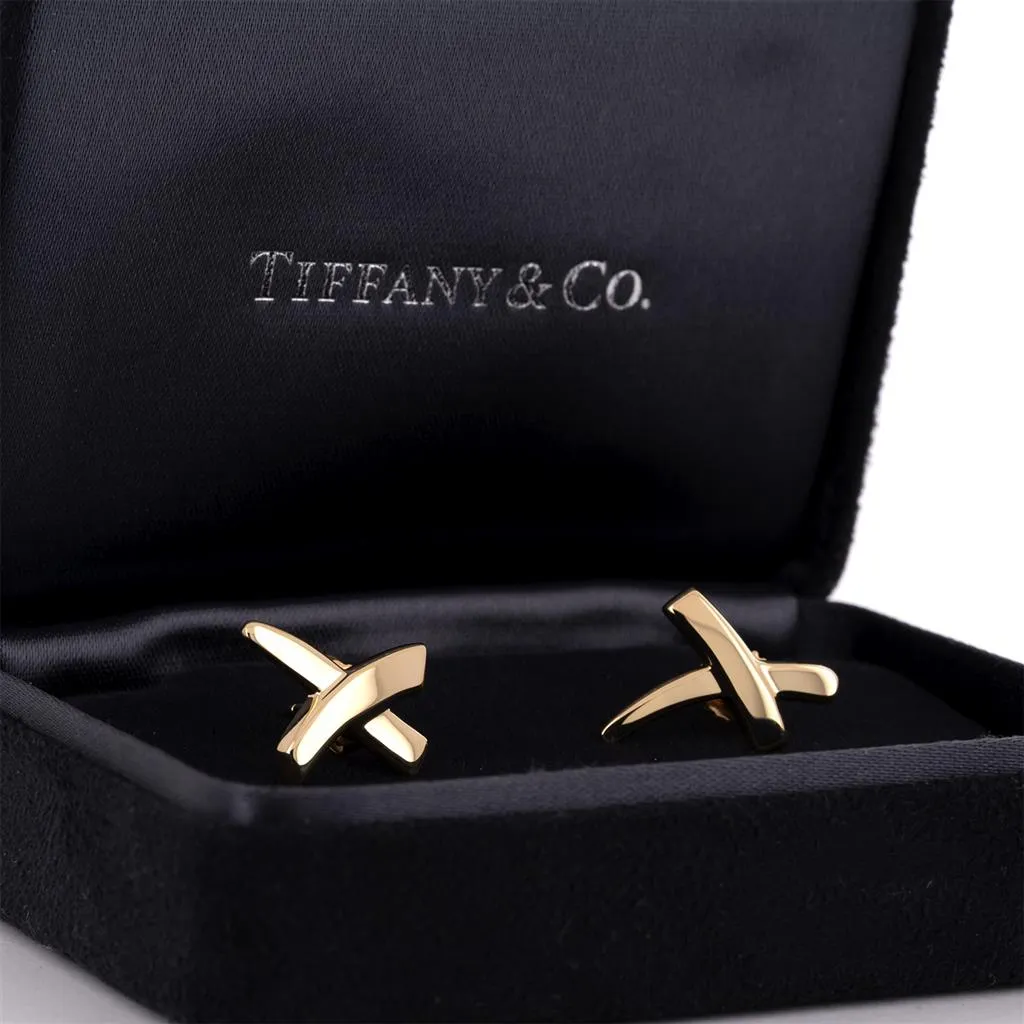 Tiffany & Co. Picasso Graffiti 'X' Studs - Yellow Gold