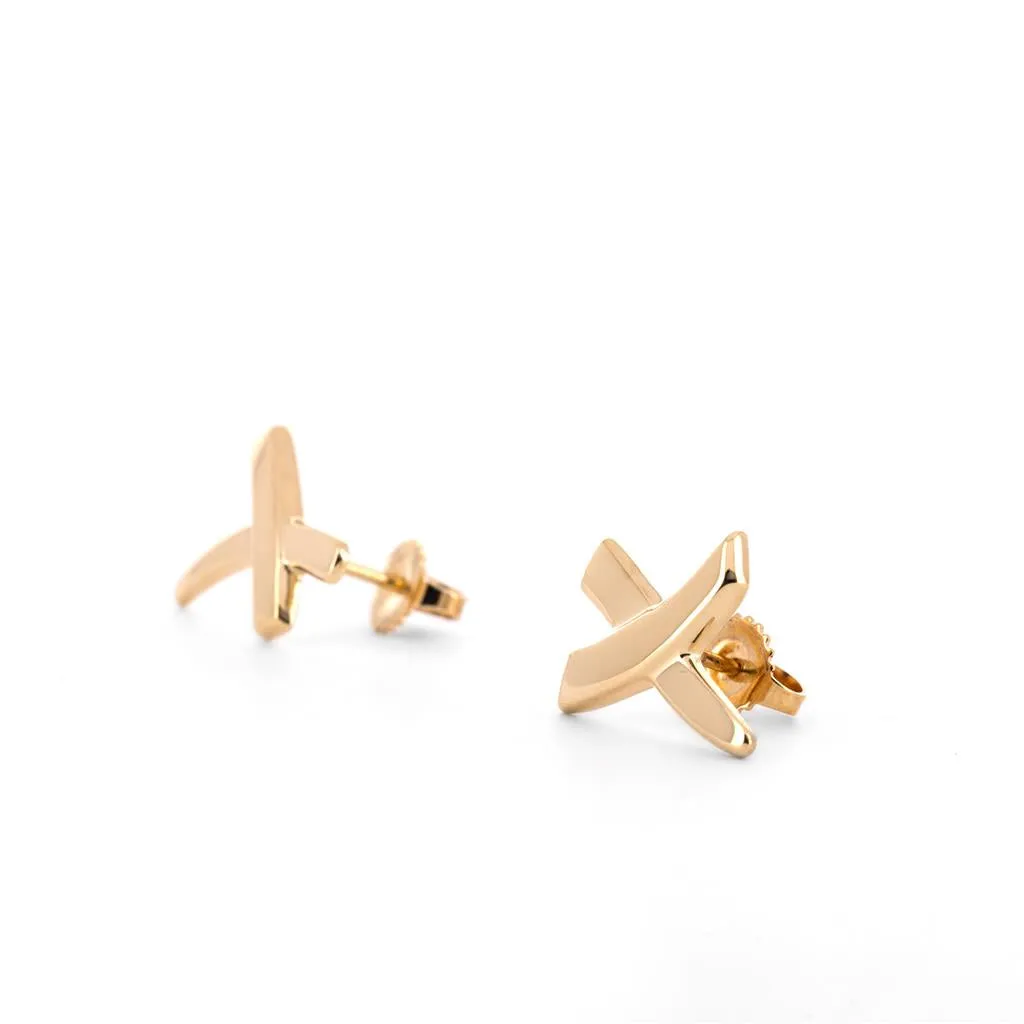 Tiffany & Co. Picasso Graffiti 'X' Studs - Yellow Gold