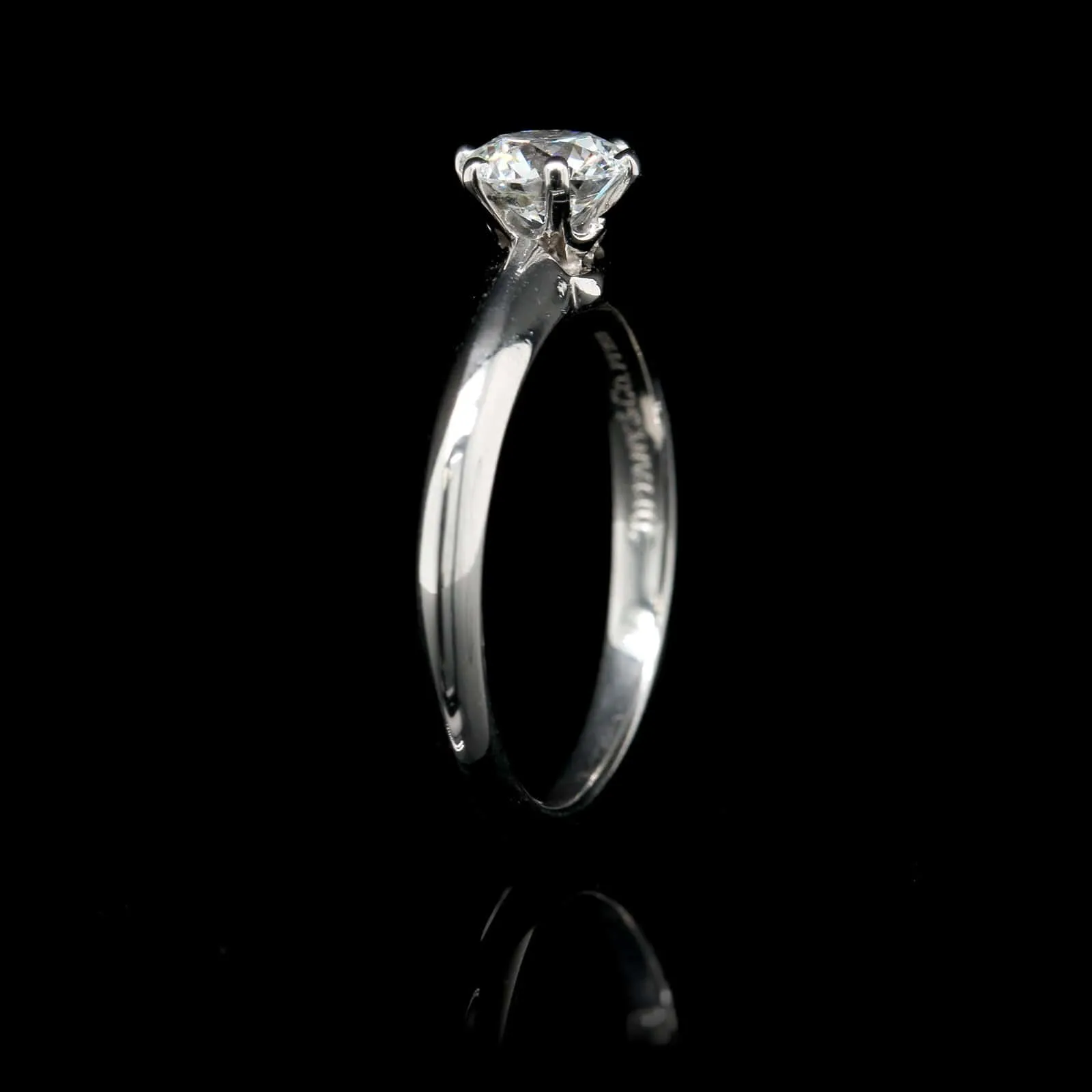 Tiffany & Co. Platinum Estate Diamond Solitaire Ring