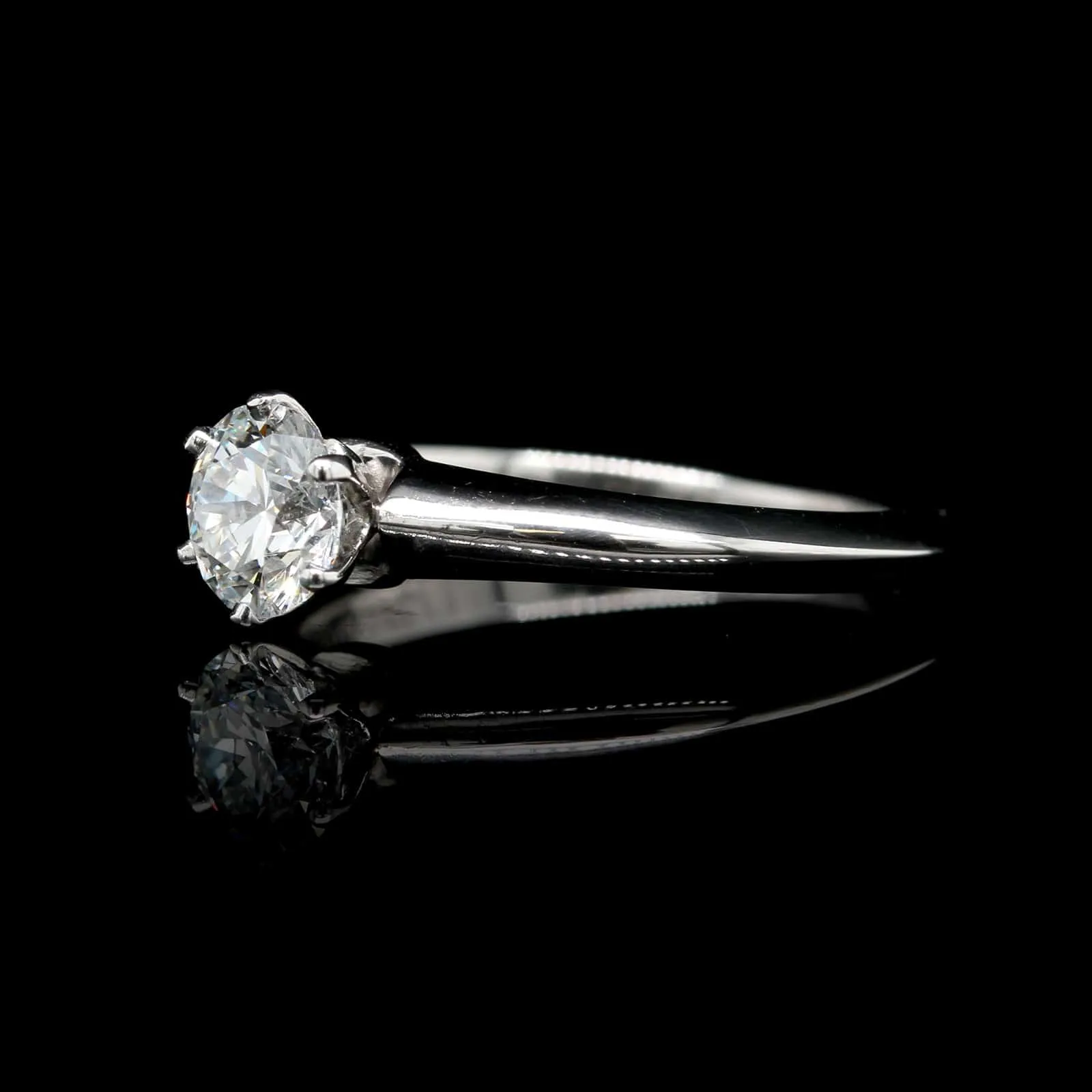 Tiffany & Co. Platinum Estate Diamond Solitaire Ring