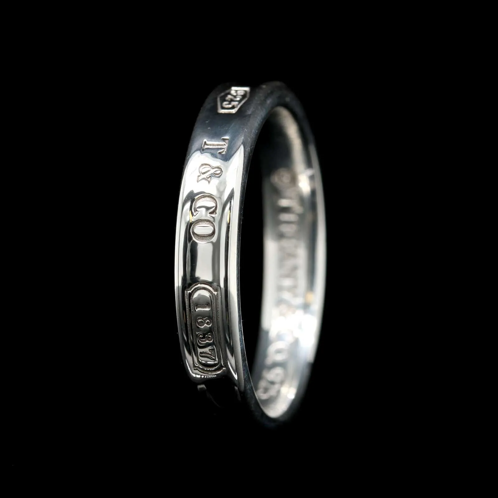 Tiffany & Co. Sterling Silver Estate 1837 Narrow Ring