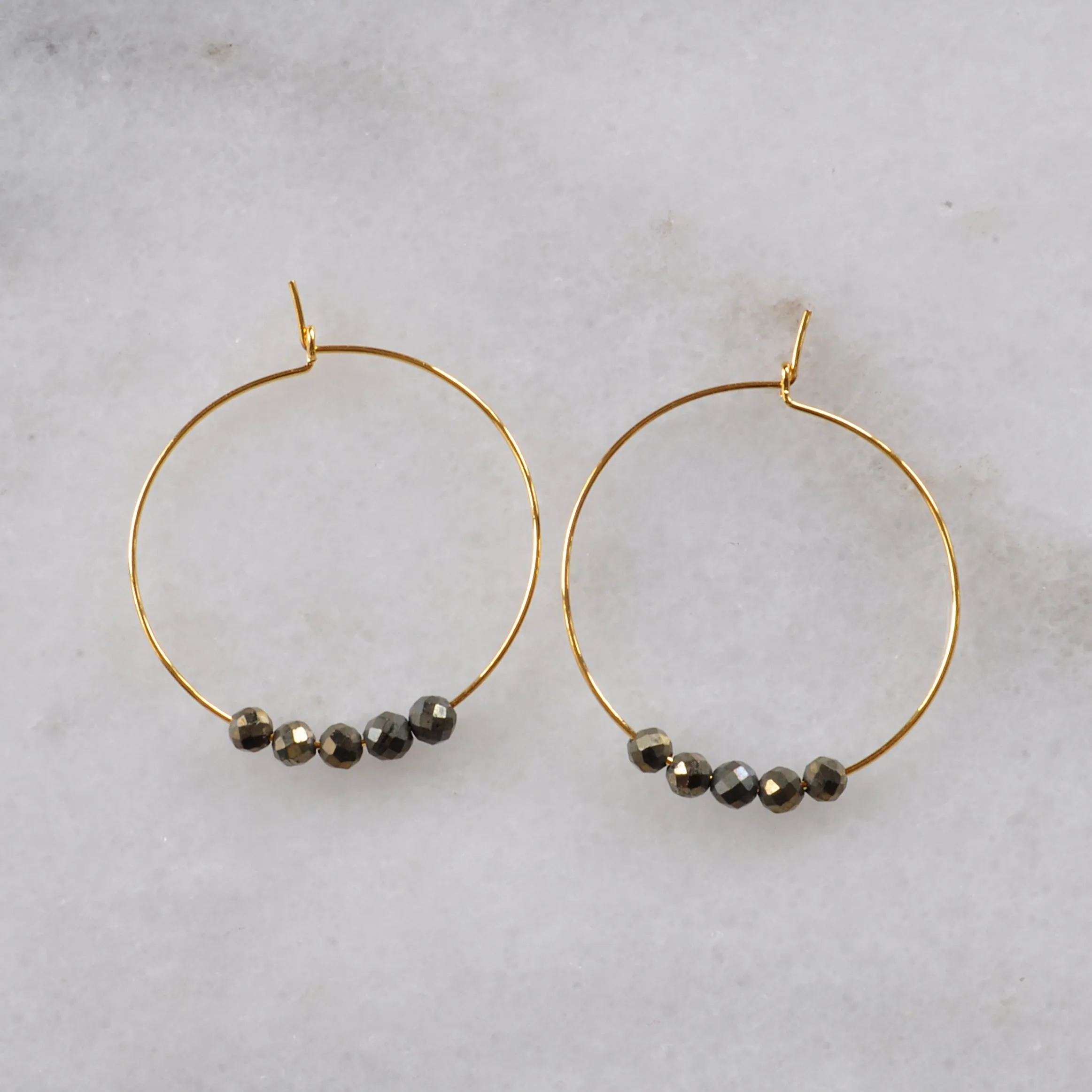 Tiny Gemstone Hoop Earrings