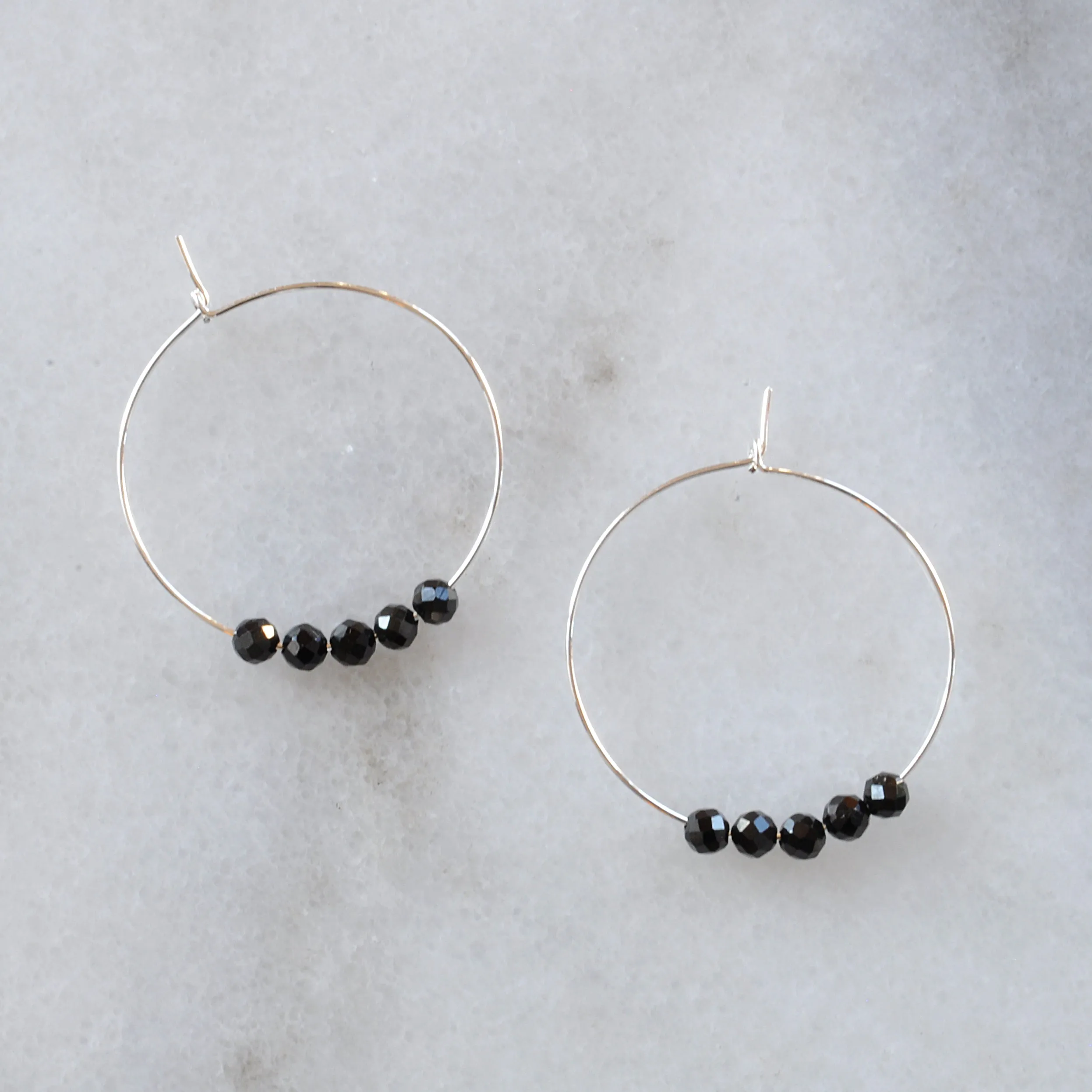 Tiny Gemstone Hoop Earrings