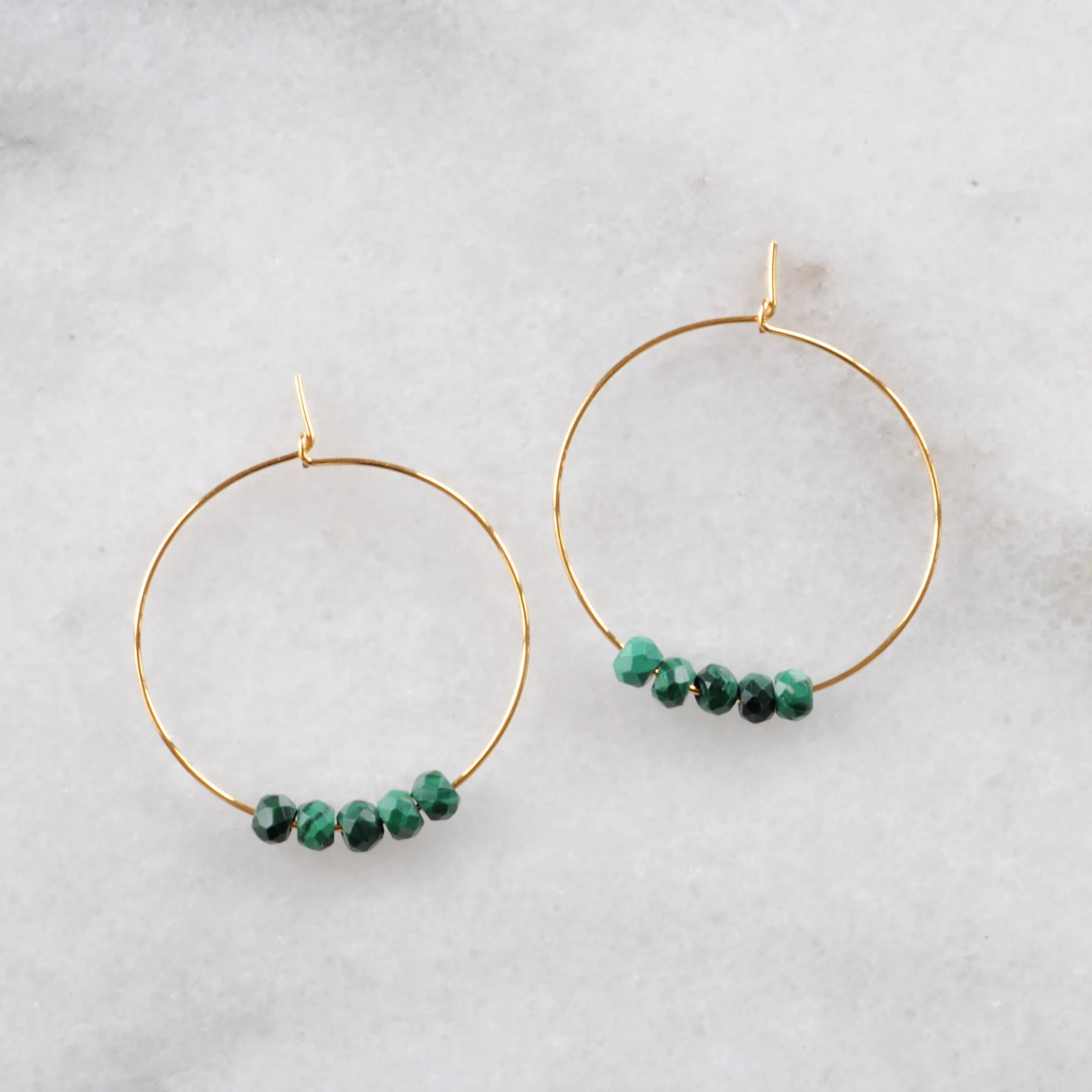 Tiny Gemstone Hoop Earrings