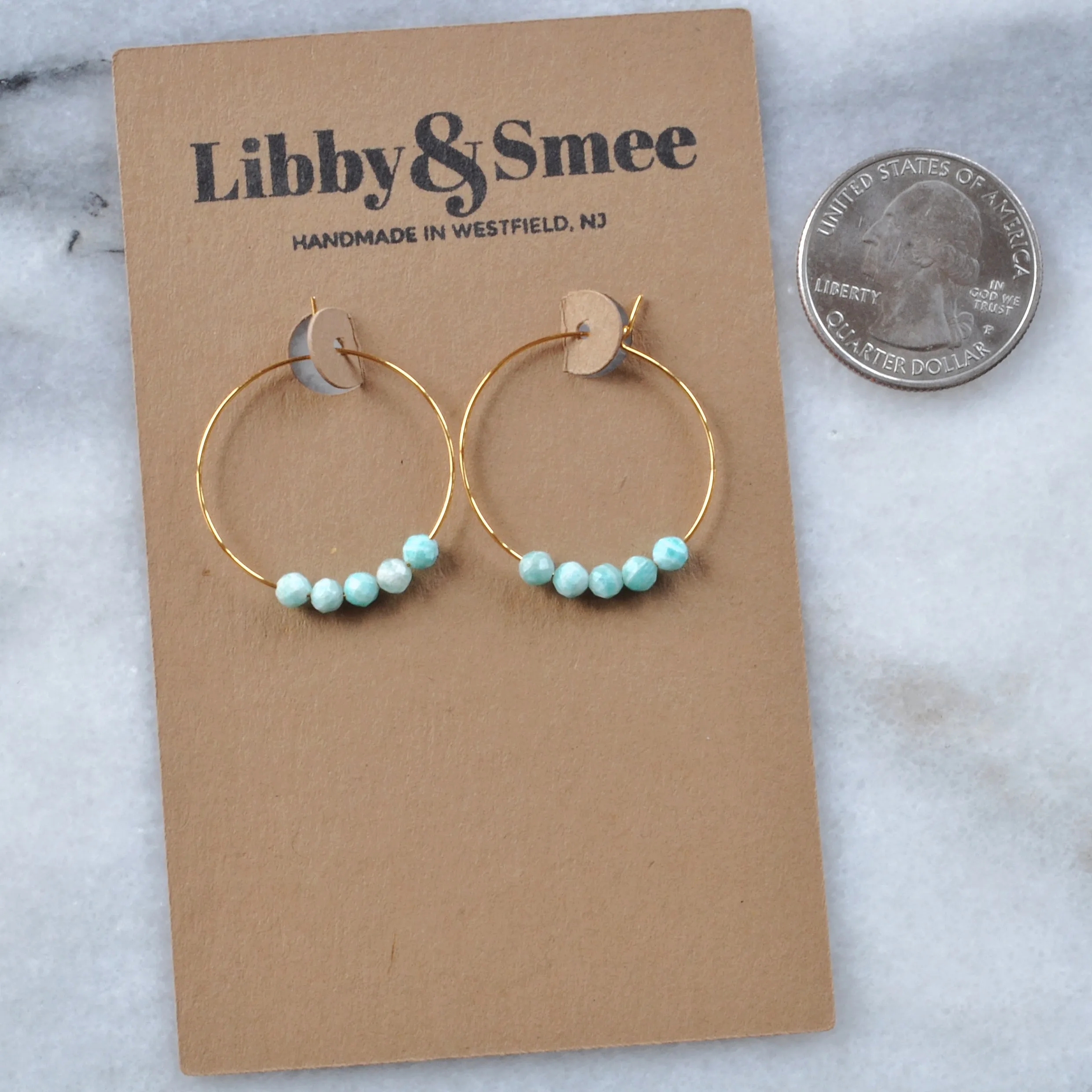 Tiny Gemstone Hoop Earrings