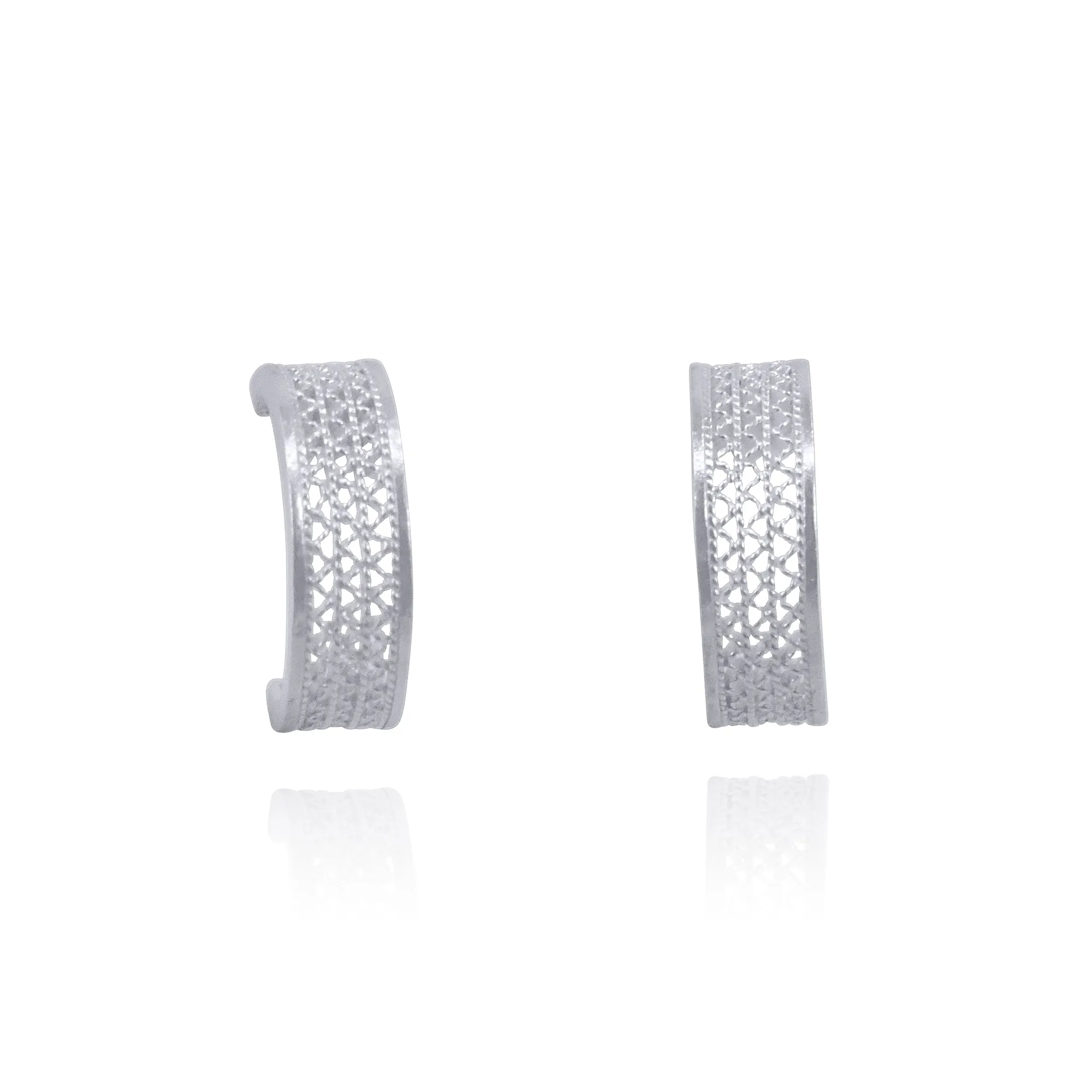 TINY SILVER HOOPS FILIGREE