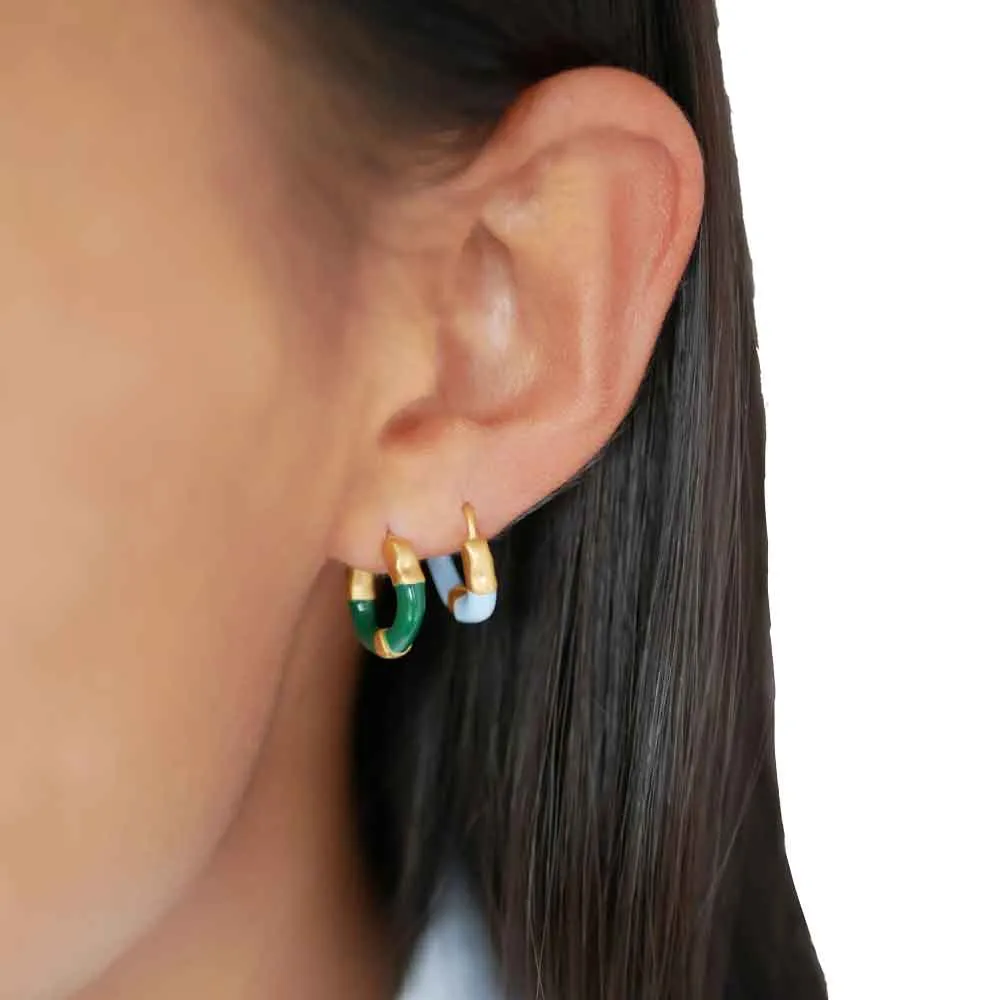 Traces of Enamel Lina Large Hoop Earrings