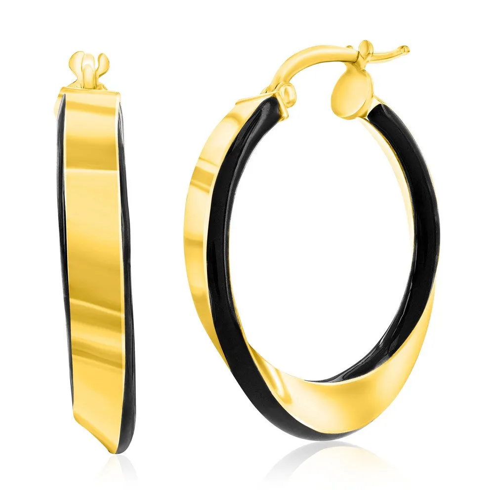 Twisted Circle Earrings - Black