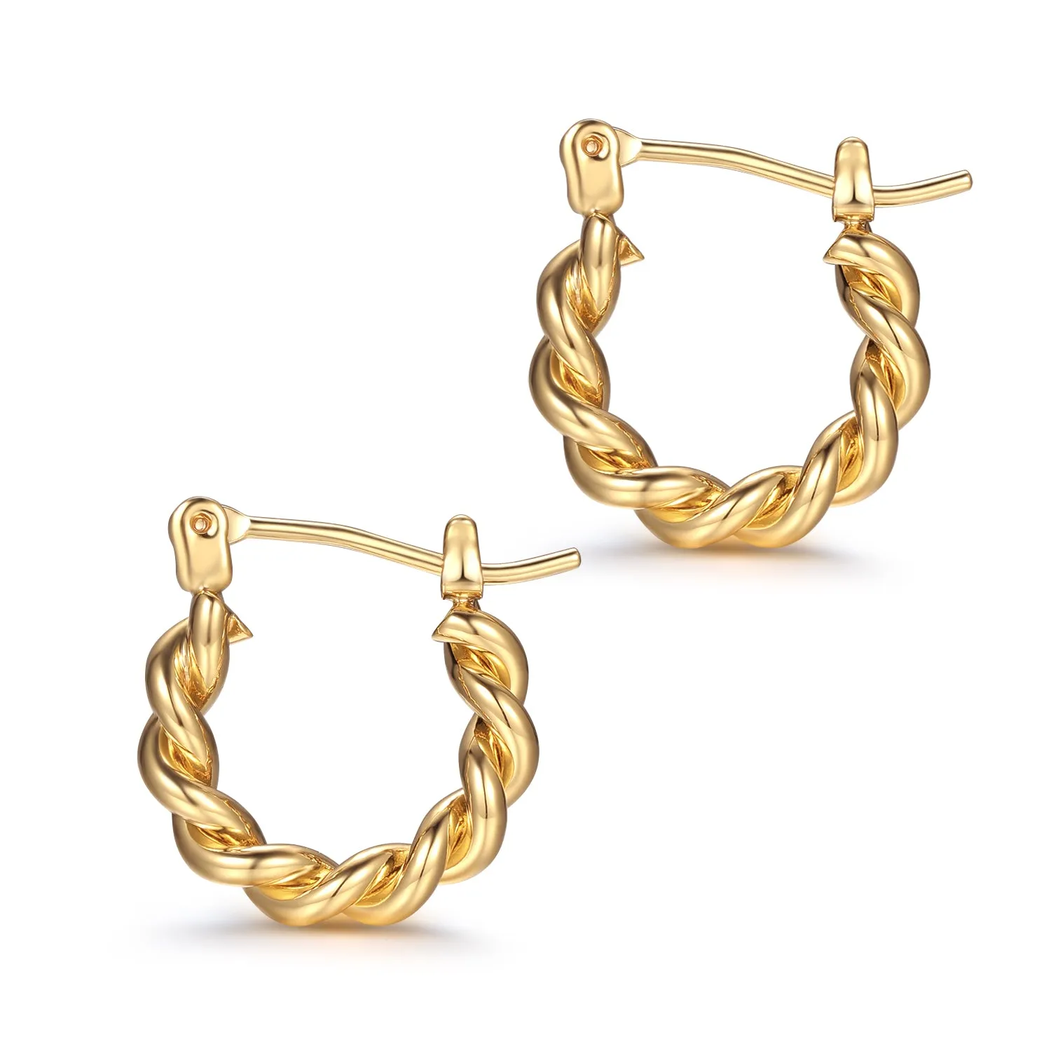 Twisted Gold Hoop Earrings