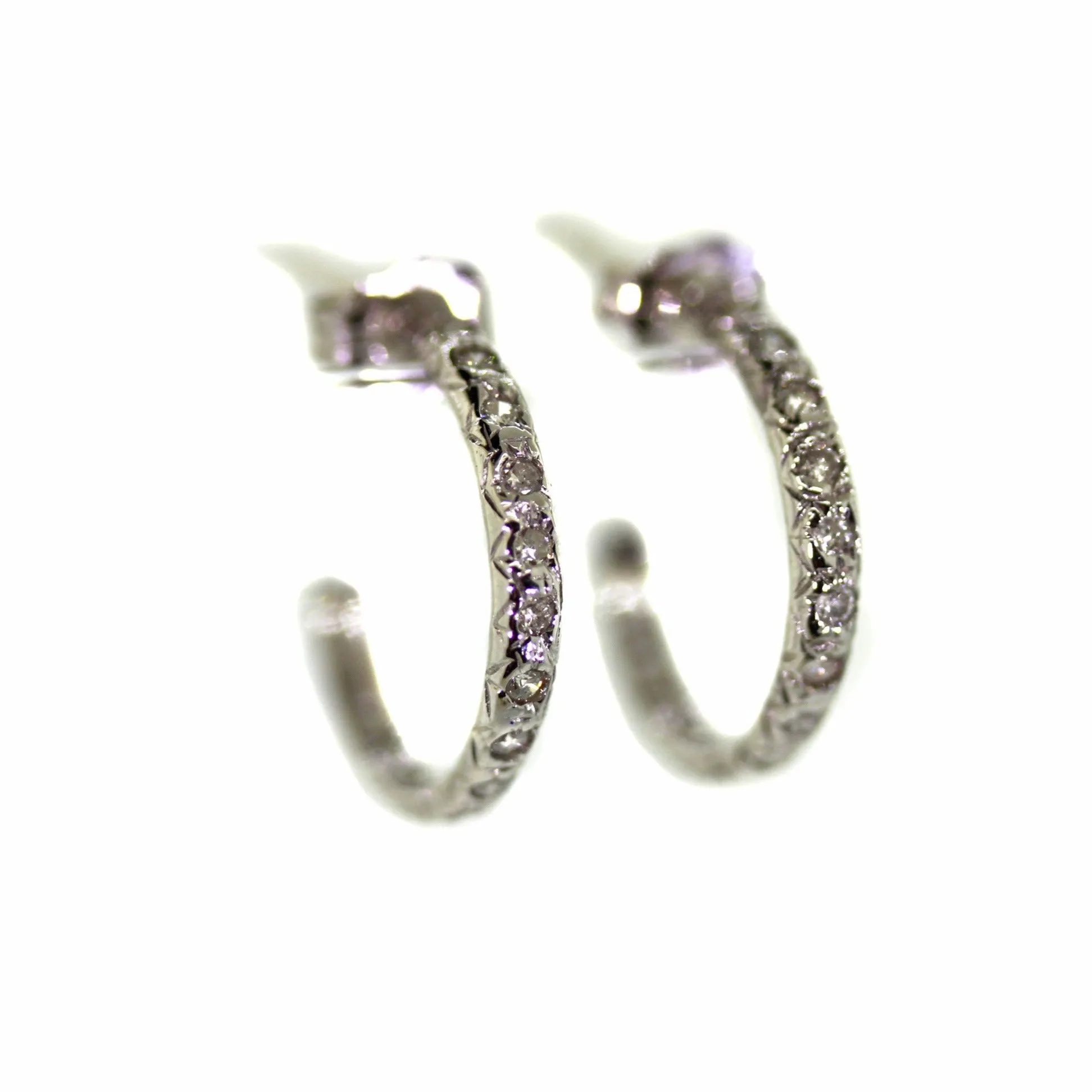 White Gold Diamond Hoops