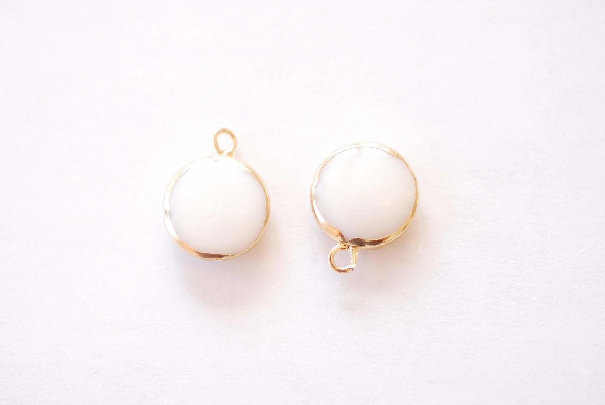 Wholesale Freshwater Pearl Shell Drop Charm | Natural Pearl 16K Gold Electroplated | Teardrop Dangle Pendant HarperCrown Charms B316