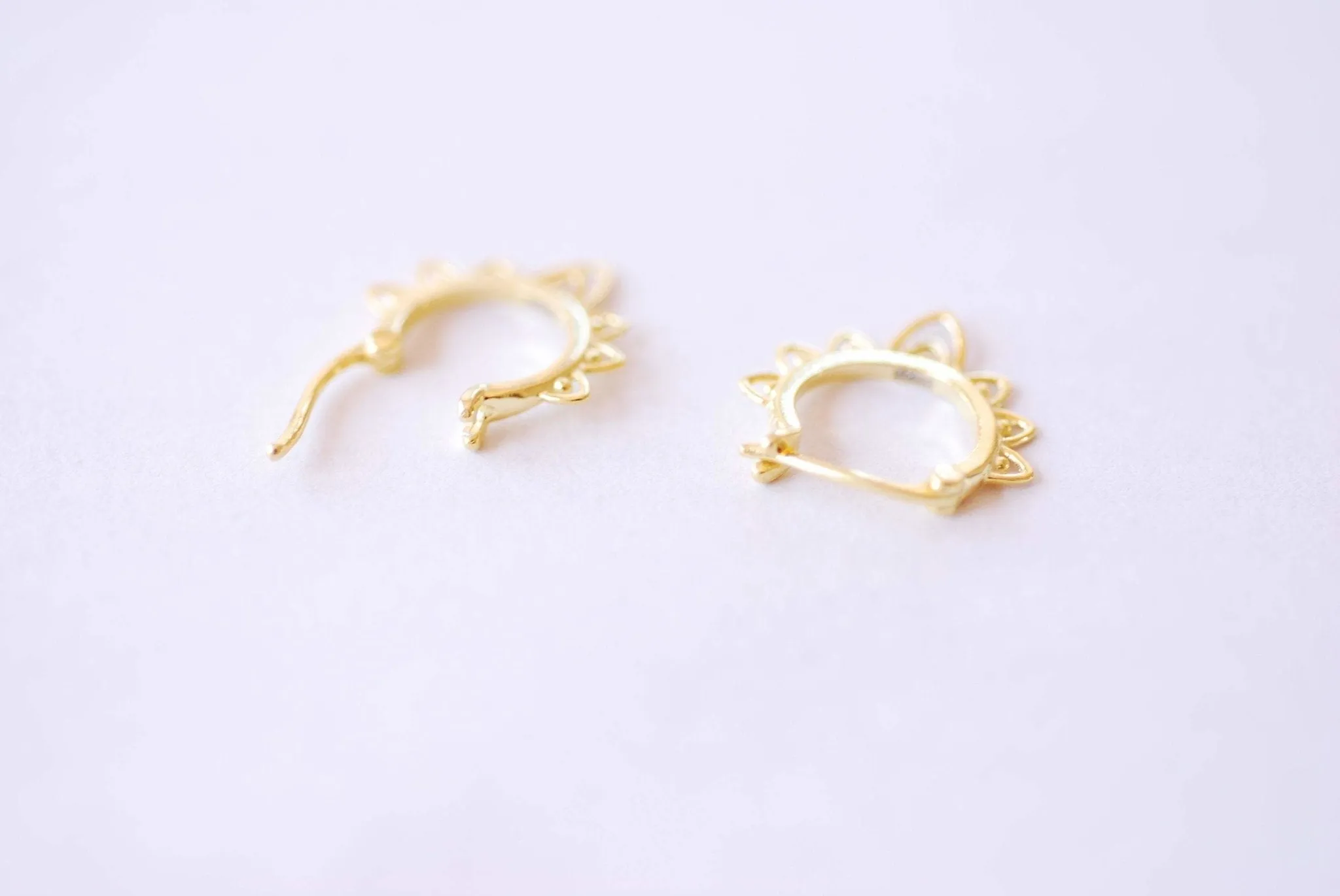 Wholesale Gold Ear Huggie Hoop Earrings - Earring Cuff, Cartilage Hoop, Cartilage Earring, Mini Hoop Earrings, Spike Hoop Earrings, Snug Cuff