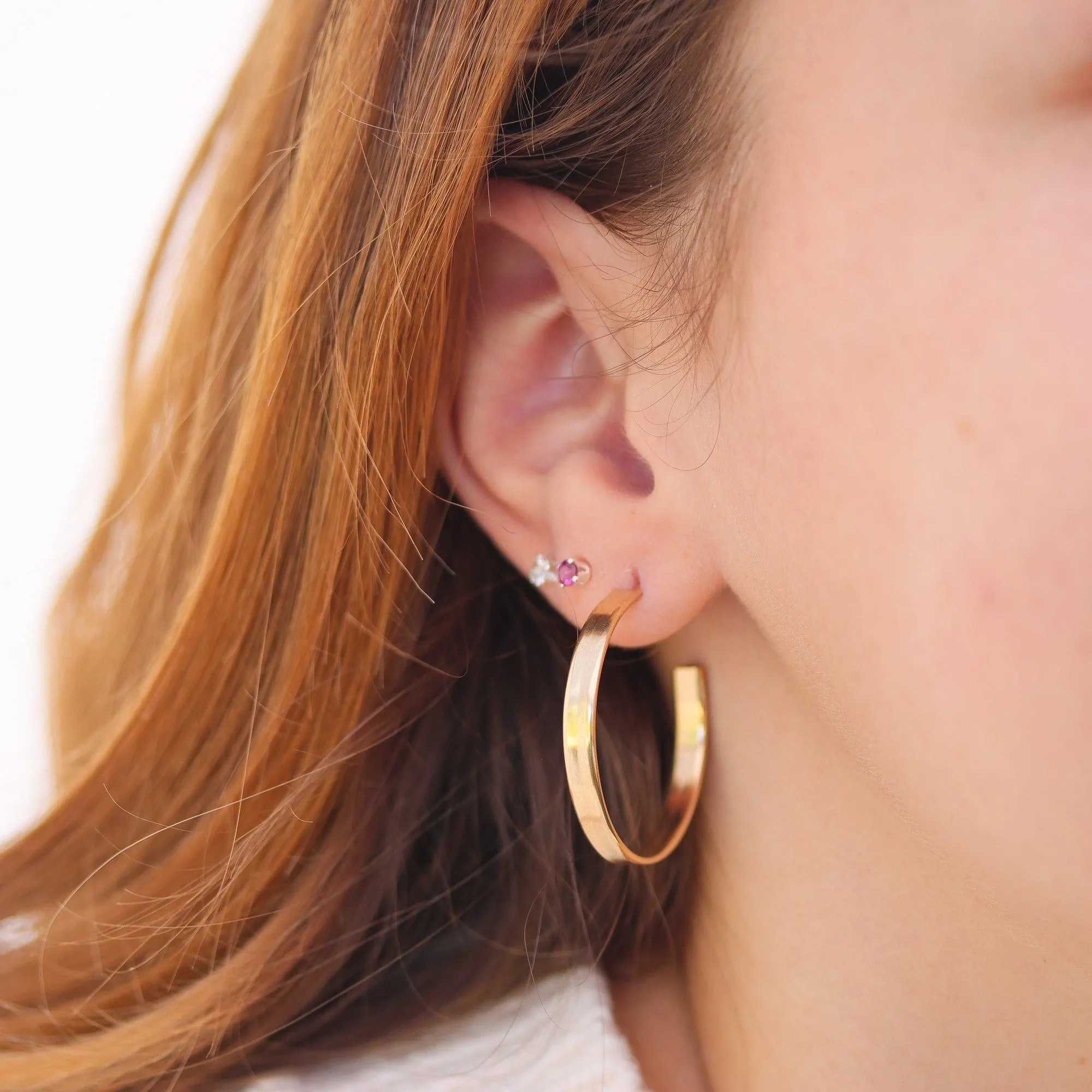 Wide Gold Hoops, 1.25 Inches