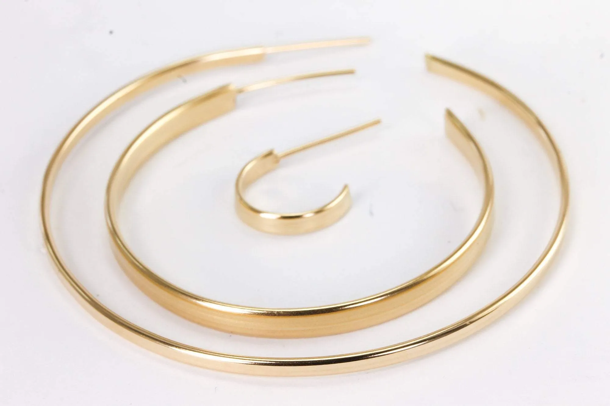 Wide Gold Hoops, 1.25 Inches