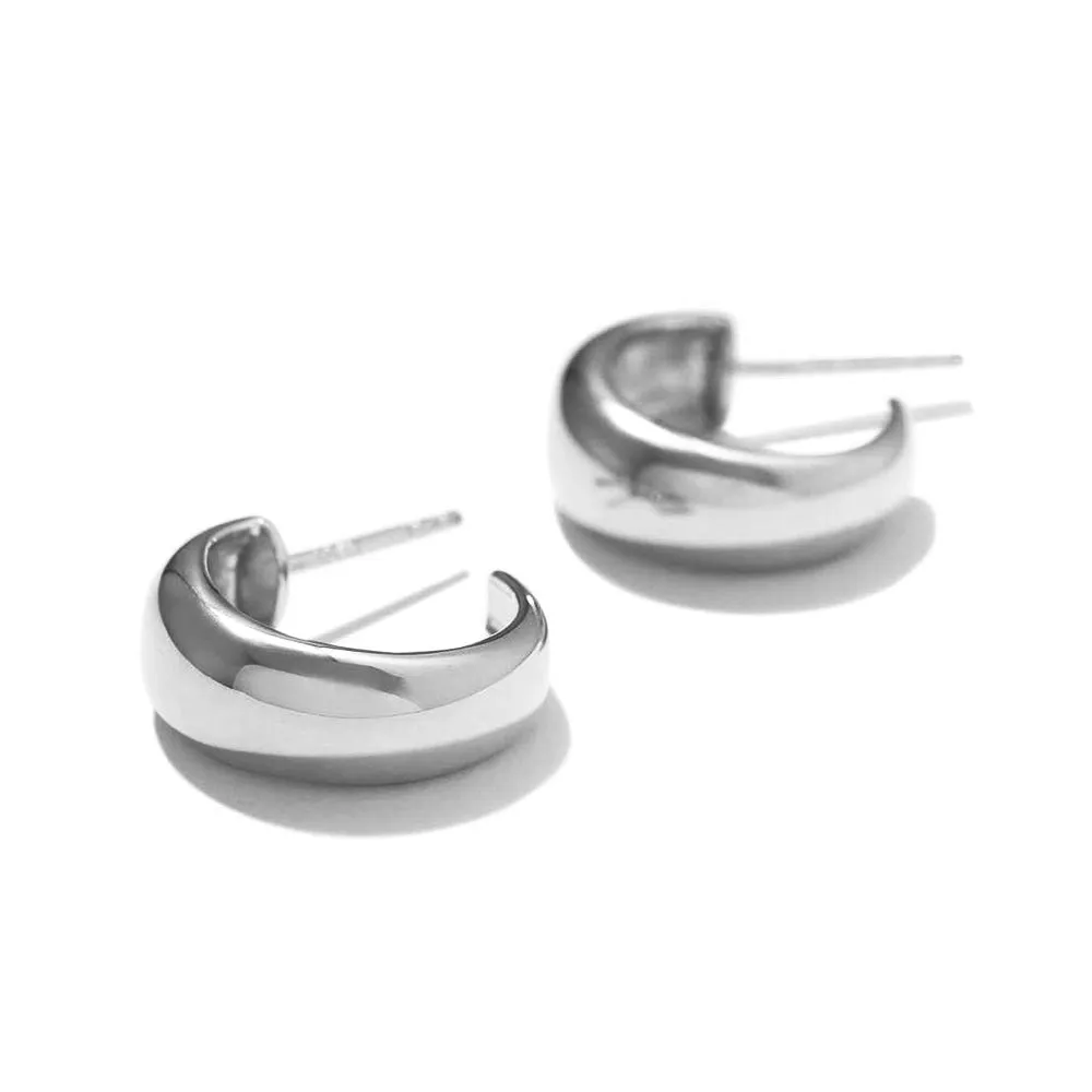 Wide Huggie Hoop Earrings