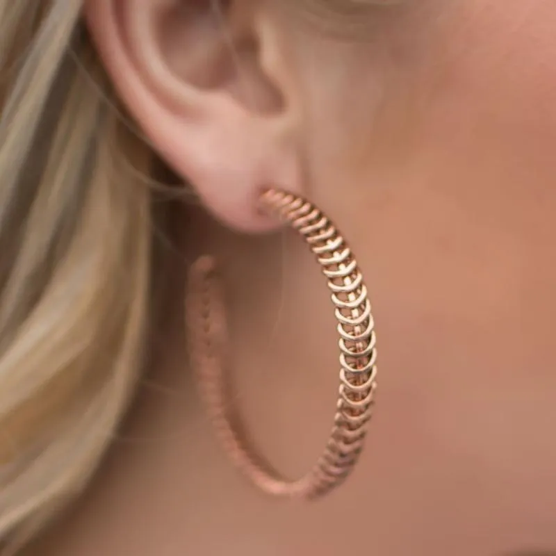 Wind It Up Copper Hoop Earrings