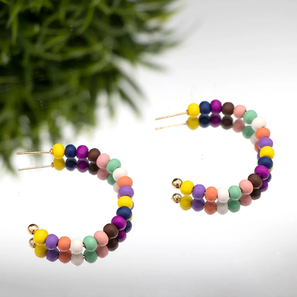 Wood Bead Hoops