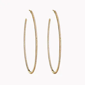 XL Pavé Single Row Diamond Hoops